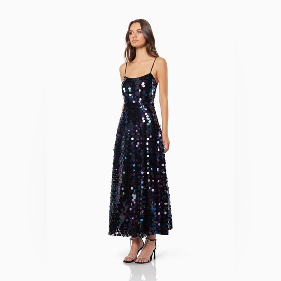 NWT Elliatt Deborah iridescent paillette embellishments Maxi Dress Size Small - Picture 4 of 14